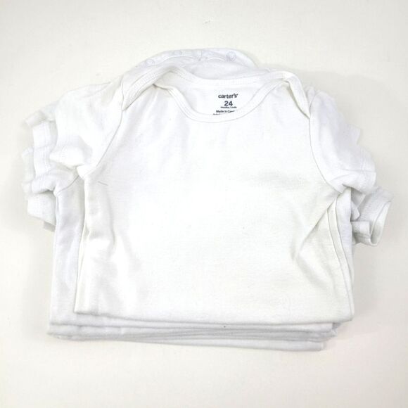 CARTERS bundle (x7) 24mo white onesies - Picture 1 of 10